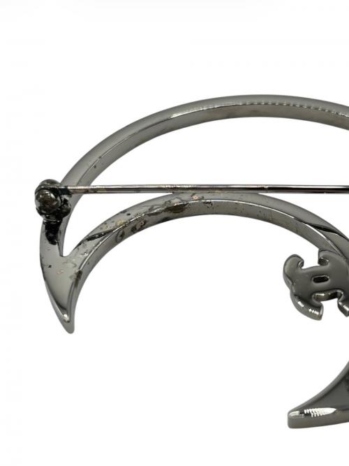 CHANEL（シャネル）CHANEL (シャネル) ココマーク ラインストーン ムーンブローチ ブルーの古着・服飾アイテム