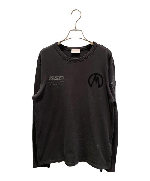 MONCLER（モンクレール）MONCLER (モンクレール) 胸元ロゴ長袖Tシャツ ブラック サイズ:Mの古着・服飾アイテム