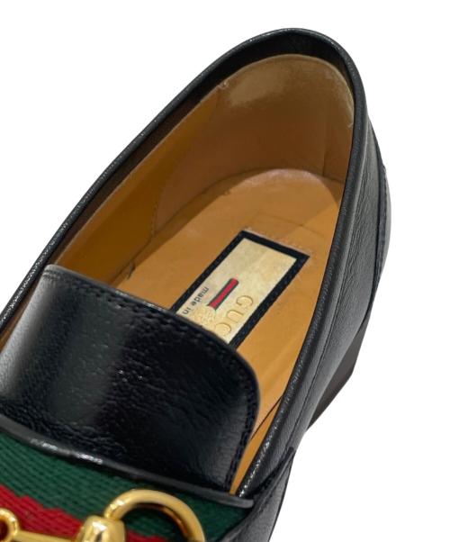 GUCCI（グッチ）GUCCI (グッチ) シェリーライン ホースビットウェブローファー ブラック サイズ:38の古着・服飾アイテム
