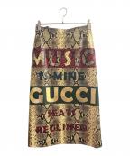 GUCCIグッチ）の古着「レザースカート」｜ベージュ