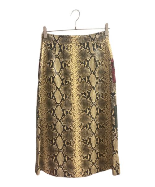 GUCCI（グッチ）GUCCI (グッチ) レザースカート ベージュ サイズ:40の古着・服飾アイテム