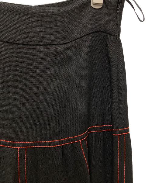 GUCCI（グッチ）GUCCI (グッチ) コントラストステッチ ロングスカート ブラック サイズ:40の古着・服飾アイテム