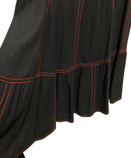 GUCCI（グッチ）GUCCI (グッチ) コントラストステッチ ロングスカート ブラック サイズ:40の古着・服飾アイテム