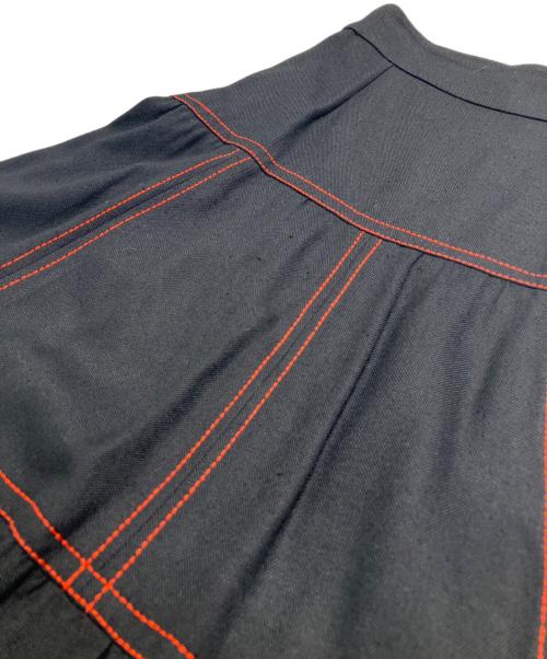 GUCCI（グッチ）GUCCI (グッチ) コントラストステッチ ロングスカート ブラック サイズ:40の古着・服飾アイテム
