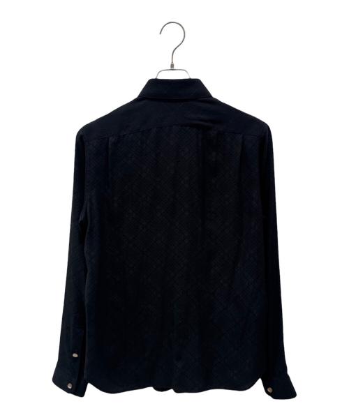 GUCCI（グッチ）GUCCI (グッチ) シルクGGチェックシャツ ブラック サイズ:40の古着・服飾アイテム