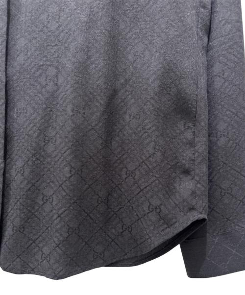 GUCCI（グッチ）GUCCI (グッチ) シルクGGチェックシャツ ブラック サイズ:40の古着・服飾アイテム