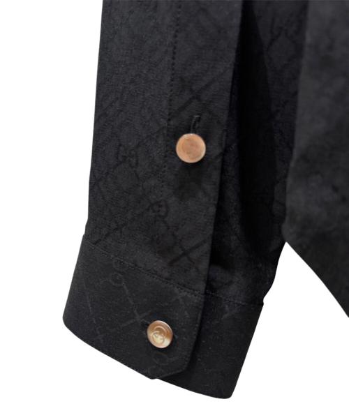 GUCCI（グッチ）GUCCI (グッチ) シルクGGチェックシャツ ブラック サイズ:40の古着・服飾アイテム