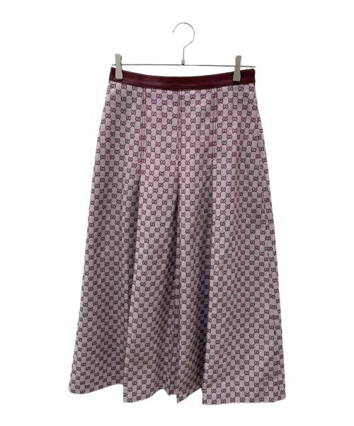 GUCCI（グッチ）GUCCI (グッチ) GG柄ロングスカート パープル サイズ:42の古着・服飾アイテム