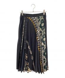 sacai（サカイ）の古着「Pattern Knit Print Skirt」｜ブラック