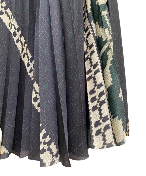 sacai（サカイ）sacai (サカイ) Pattern Knit Print Skirt ブラック サイズ:2の古着・服飾アイテム