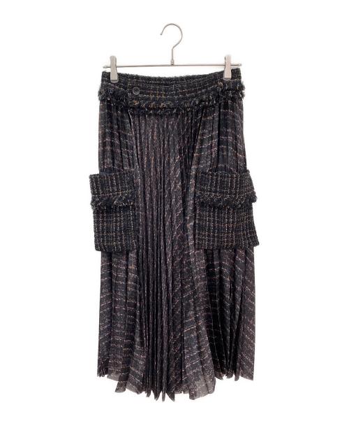 sacai（サカイ）sacai (サカイ) プリーツスカート ブラック サイズ:2の古着・服飾アイテム
