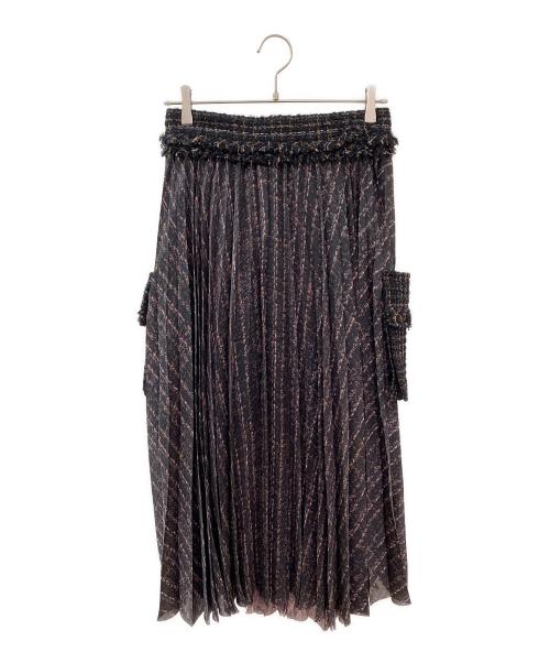 sacai（サカイ）sacai (サカイ) プリーツスカート ブラック サイズ:2の古着・服飾アイテム