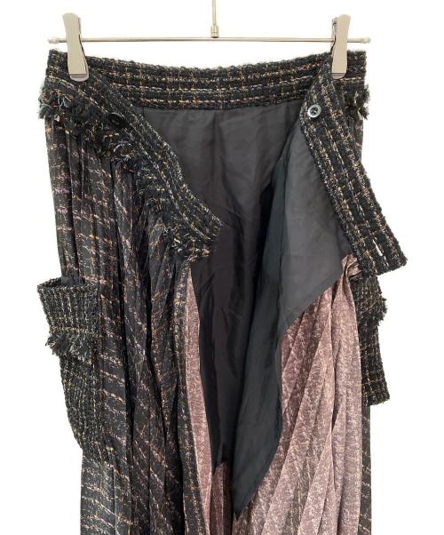 sacai（サカイ）sacai (サカイ) プリーツスカート ブラック サイズ:2の古着・服飾アイテム