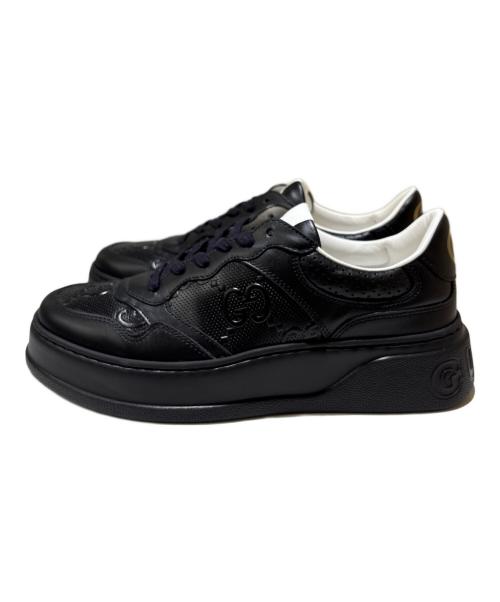 GUCCI（グッチ）GUCCI (グッチ) GGエンボスローカットスニーカー ブラック サイズ:6の古着・服飾アイテム