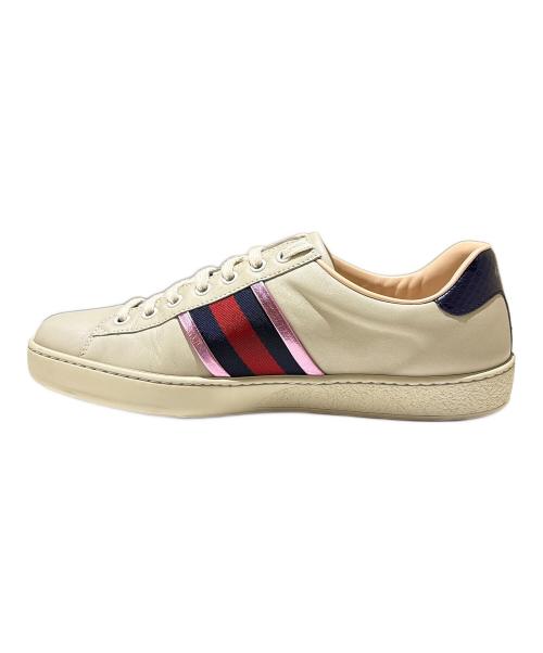 GUCCI（グッチ）GUCCI (グッチ) フレイムエンブレムローカットスニーカー ベージュ サイズ:6の古着・服飾アイテム