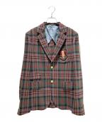 GUCCIグッチ）の古着「タータンチェックカシミヤジャケット」｜グリーン×レッド