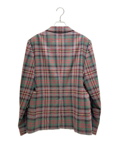GUCCI（グッチ）GUCCI (グッチ) タータンチェックカシミヤジャケット グリーン×レッド サイズ:7-46Rの古着・服飾アイテム
