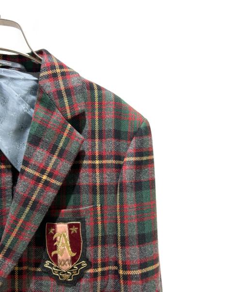 GUCCI（グッチ）GUCCI (グッチ) タータンチェックカシミヤジャケット グリーン×レッド サイズ:7-46Rの古着・服飾アイテム