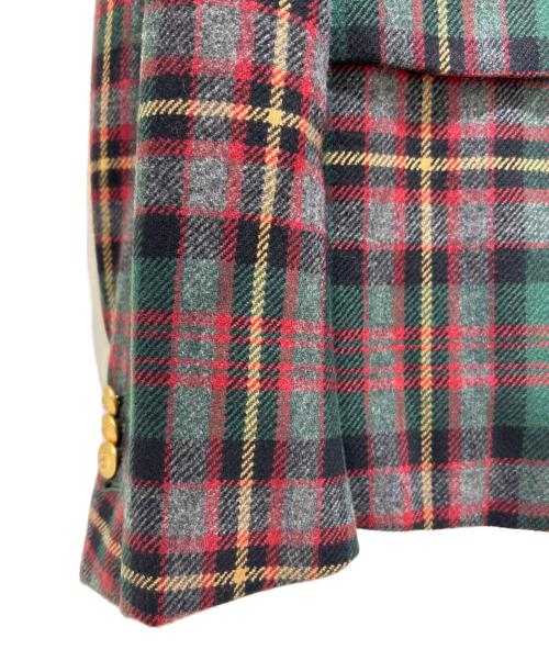 GUCCI（グッチ）GUCCI (グッチ) タータンチェックカシミヤジャケット グリーン×レッド サイズ:7-46Rの古着・服飾アイテム