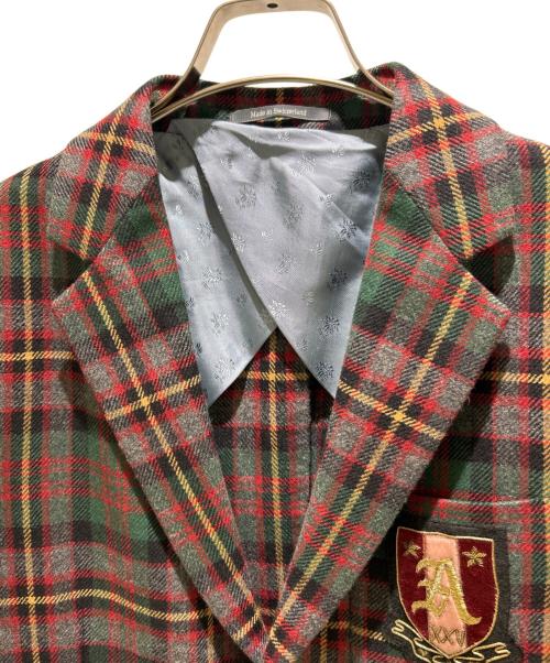 GUCCI（グッチ）GUCCI (グッチ) タータンチェックカシミヤジャケット グリーン×レッド サイズ:7-46Rの古着・服飾アイテム