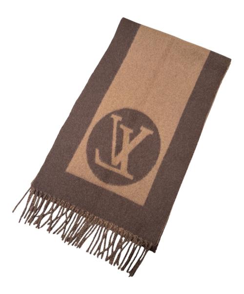 LOUIS VUITTON（ルイ ヴィトン）LOUIS VUITTON (ルイ ヴィトン) エシャルフ・カーディフ/ウール×アンゴラマフラー ブラウンの古着・服飾アイテム