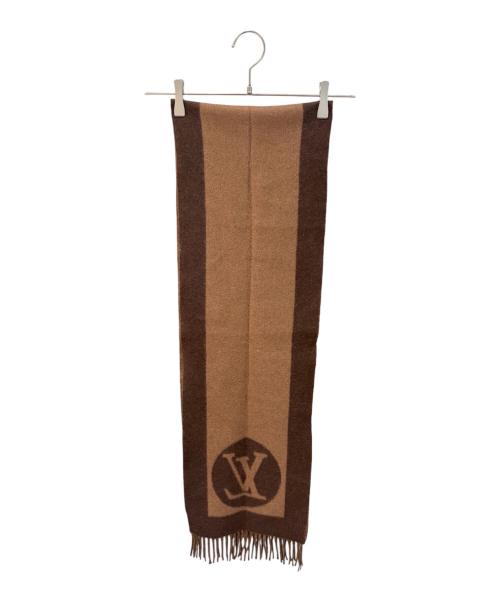 LOUIS VUITTON（ルイ ヴィトン）LOUIS VUITTON (ルイ ヴィトン) エシャルフ・カーディフ/ウール×アンゴラマフラー ブラウンの古着・服飾アイテム