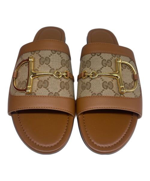 GUCCI（グッチ）GUCCI (グッチ) ビットサンダル ブラウン サイズ:38 未使用品の古着・服飾アイテム