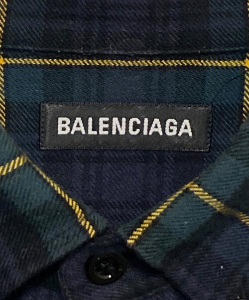 BALENCIAGA（バレンシアガ）BALENCIAGA (バレンシアガ) Back Logo Stripe Shirts グリーン サイズ:39の古着・服飾アイテム