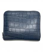 J&M DAVIDSONジェイ＆エム デヴィッドソン）の古着「クロコ型押しラウンドファスナー財布」｜ネイビー