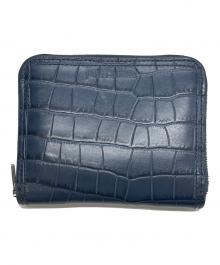 J&M DAVIDSON（ジェイ＆エム デヴィッドソン）の古着「クロコ型押しラウンドファスナー財布」｜ネイビー