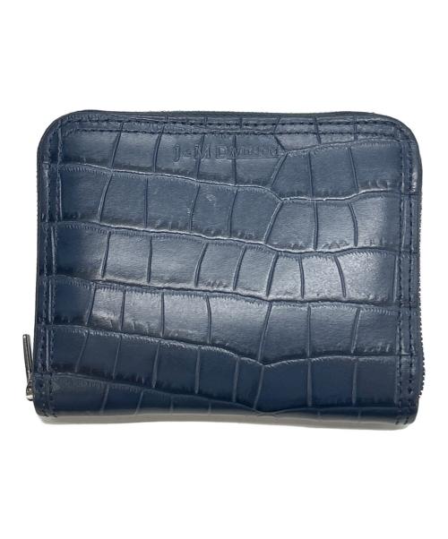 J&M DAVIDSON（ジェイ＆エム デヴィッドソン）J&M DAVIDSON (ジェイ＆エム デヴィッドソン) クロコ型押しラウンドファスナー財布 ネイビーの古着・服飾アイテム