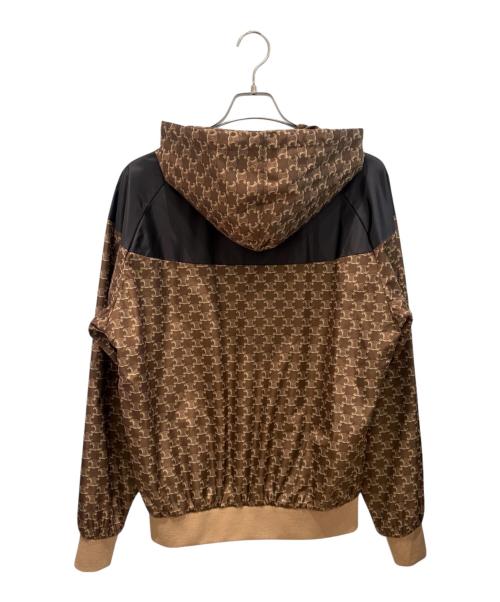 CELINE（セリーヌ）CELINE (セリーヌ) トリオンフモノグラムナイロンフーデッドブルゾン ブラウン サイズ:46の古着・服飾アイテム