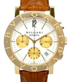 BVLGARI（ブルガリ）の古着「BVLGARI BVLGARI Chronographブルガリ・ブルガリ クロノグラフ Ref.BB38GLCH 38mm 白文字盤」｜ホワイトダイヤル