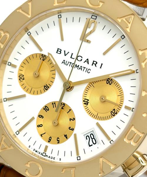 BVLGARI（ブルガリ）BVLGARI (ブルガリ) BVLGARI BVLGARI Chronographブルガリ・ブルガリ クロノグラフ Ref.BB38GLCH 38mm 白文字盤 ホワイトダイヤル サイズ:38mm/16cm-19.5cmの古着・服飾アイテム