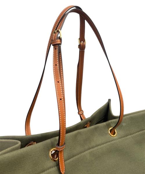 CELINE（セリーヌ）CELINE (セリーヌ) スクエア カバ / トートバッグ オリーブの古着・服飾アイテム