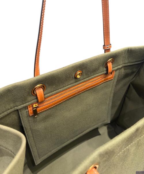 CELINE（セリーヌ）CELINE (セリーヌ) スクエア カバ / トートバッグ オリーブの古着・服飾アイテム