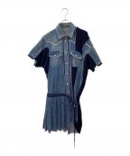 sacaiサカイ）の古着「デニム×ニット ドッキングワンピース」｜インディゴ