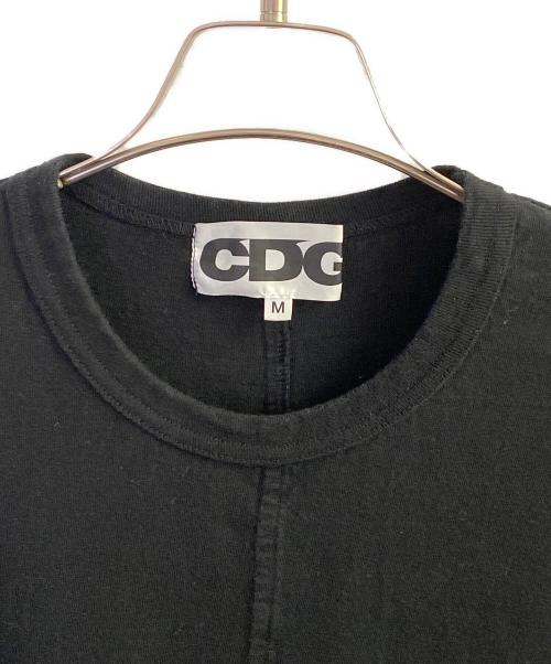 CDG（シーディージー）CDG (シーディージー) アシンメトリープリントTシャツ ブラック サイズ:Ｍの古着・服飾アイテム