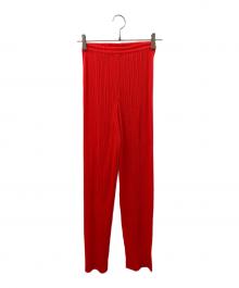 PLEATS PLEASE（プリーツプリーズ）の古着「プリーツパンツ」｜オレンジ