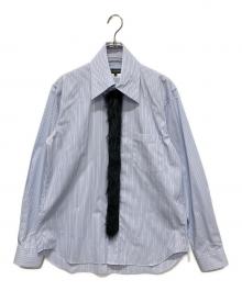 COMME des GARCONS HOMME PLUS（コムデギャルソンオムプリュス）の古着「ファーデザインシャツ」｜ブルー