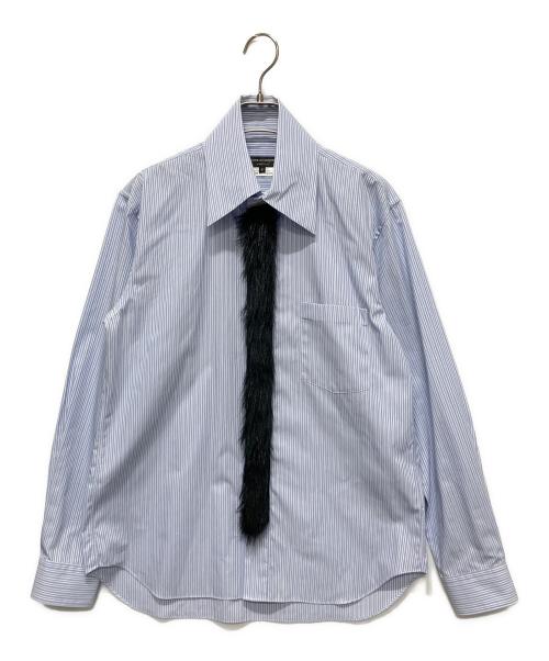 COMME des GARCONS HOMME PLUS（コムデギャルソンオムプリュス）COMME des GARCONS HOMME PLUS (コムデギャルソンオムプリュス) ファーデザインシャツ ブルー サイズ:Sの古着・服飾アイテム