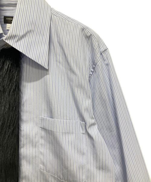 COMME des GARCONS HOMME PLUS（コムデギャルソンオムプリュス）COMME des GARCONS HOMME PLUS (コムデギャルソンオムプリュス) ファーデザインシャツ ブルー サイズ:Sの古着・服飾アイテム