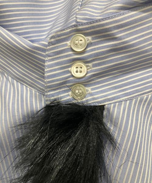 COMME des GARCONS HOMME PLUS（コムデギャルソンオムプリュス）COMME des GARCONS HOMME PLUS (コムデギャルソンオムプリュス) ファーデザインシャツ ブルー サイズ:Sの古着・服飾アイテム