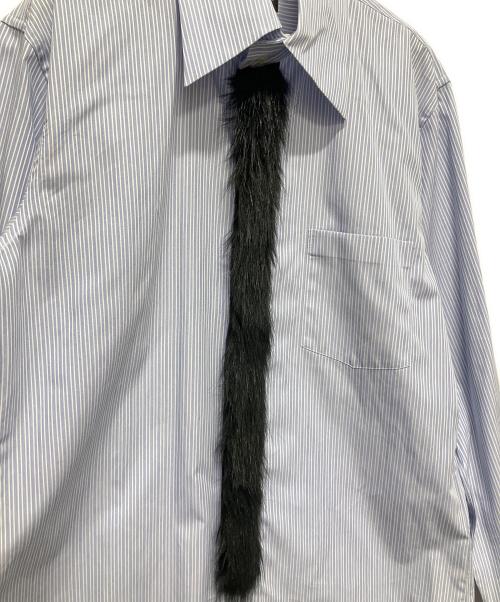 COMME des GARCONS HOMME PLUS（コムデギャルソンオムプリュス）COMME des GARCONS HOMME PLUS (コムデギャルソンオムプリュス) ファーデザインシャツ ブルー サイズ:Sの古着・服飾アイテム