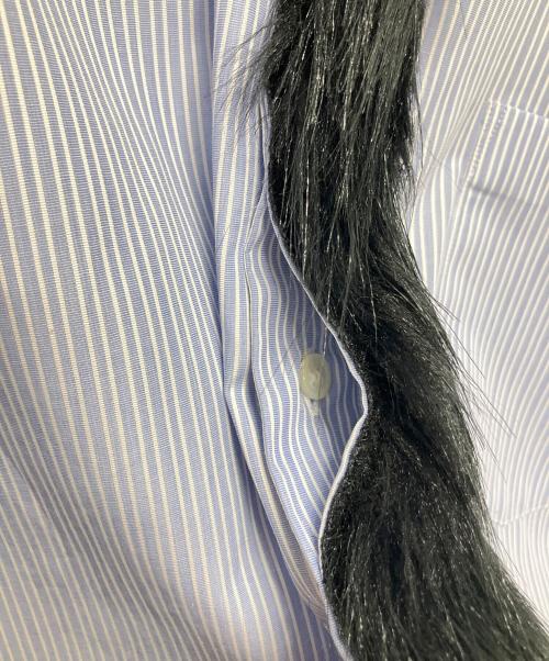COMME des GARCONS HOMME PLUS（コムデギャルソンオムプリュス）COMME des GARCONS HOMME PLUS (コムデギャルソンオムプリュス) ファーデザインシャツ ブルー サイズ:Sの古着・服飾アイテム