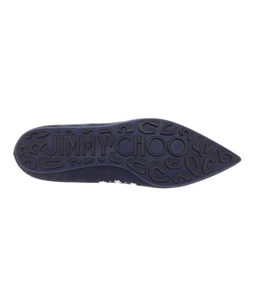 JIMMY CHOO（ジミーチュウ）JIMMY CHOO (ジミーチュウ) スウェードフラットシューズ ネイビー サイズ:351/2の古着・服飾アイテム
