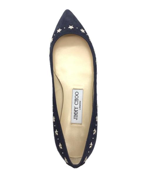 JIMMY CHOO（ジミーチュウ）JIMMY CHOO (ジミーチュウ) スウェードフラットシューズ ネイビー サイズ:351/2の古着・服飾アイテム