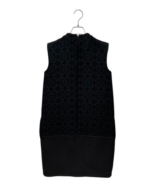 CELINE（セリーヌ）CELINE (セリーヌ) ジャガードノースリーブワンピース ブラック サイズ:34の古着・服飾アイテム