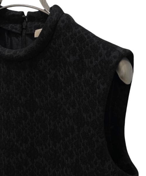 CELINE（セリーヌ）CELINE (セリーヌ) ジャガードノースリーブワンピース ブラック サイズ:34の古着・服飾アイテム