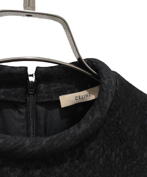 CELINE（セリーヌ）CELINE (セリーヌ) ジャガードノースリーブワンピース ブラック サイズ:34の古着・服飾アイテム